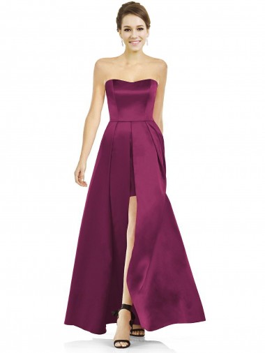 Long Merlot Sleeveless A-Line Bridesmaid Dress Canberra