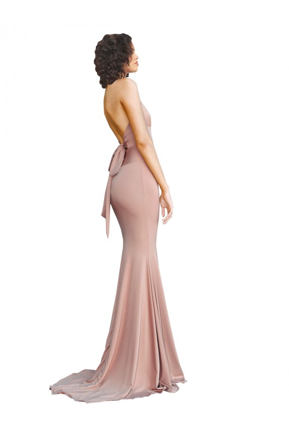 Long Dusty Pink Sleeveless Mermaid Low Back Formal Evening Gown / Prom Dress / Bridesmaid Dress Canberra