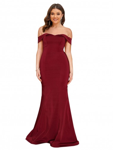 Long Burgundy Sleeveless Mermaid Formal Plus Size Evening Gown / Prom Dress / Bridesmaid Dress Canberra