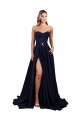 Long Dark Navy Sleeveless A-Line Low Back Formal Dress / Bridesmaid Dress Canberra
