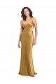 Long Gold Sleeveless A-Line Stretch Satin Formal Evening Gown / Prom Dress / Bridesmaid Dress Canberra