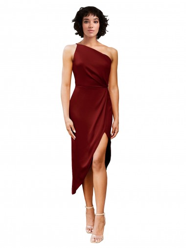 Midi Length Burgundy Sleeveless Sheath Black Tie Evening Gown / Prom Dress / Bridesmaid Dress Canberra